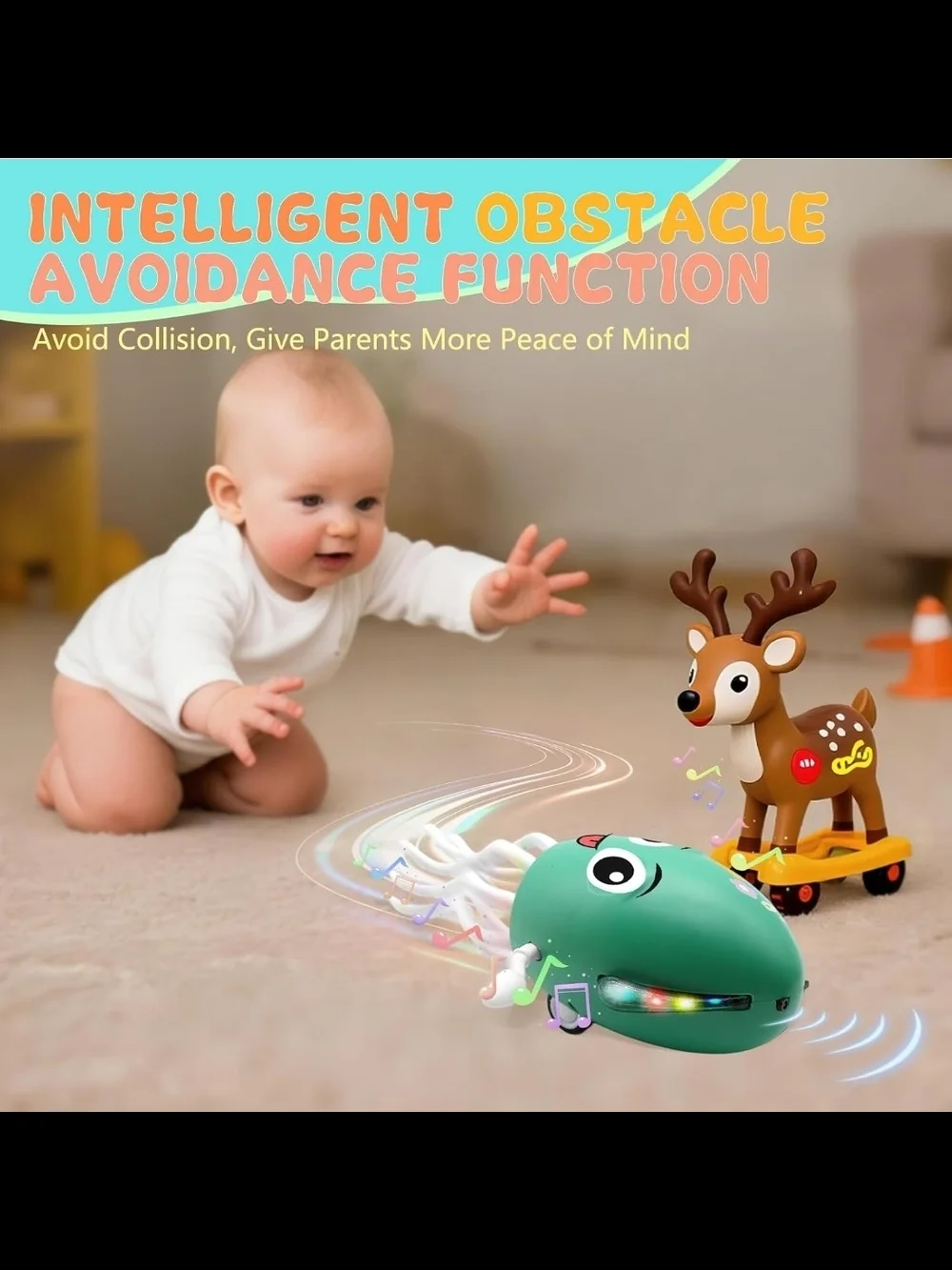 Pink Electric Dancing Squid Octopus Toy with Music with Auto Obstacle Avoidance